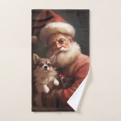 Chihuahua met Kerstman feestelijke Kerstmis Bad Handdoek (Handdoek)