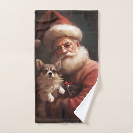 Chihuahua met Kerstman feestelijke Kerstmis Bad Handdoek (Handdoek)