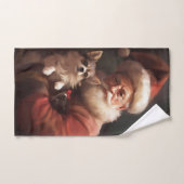 Chihuahua met Kerstman feestelijke Kerstmis Bad Handdoek (Handdoek)