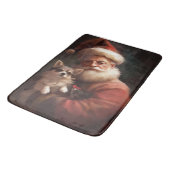 Chihuahua met Kerstman feestelijke Kerstmis Badmat (Gekanteld)