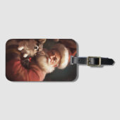 Chihuahua met Kerstman feestelijke Kerstmis Bagagelabel (Voorkant (horizontaal))