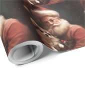 Chihuahua met Kerstman feestelijke Kerstmis Cadeaupapier (Rol Hoek)