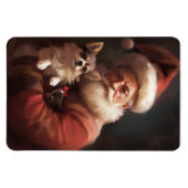 Chihuahua met Kerstman feestelijke Kerstmis Magneet (Horizontaal)