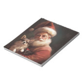 Chihuahua met Kerstman feestelijke Kerstmis Notitieblok (Linkerzijde)