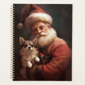 Chihuahua met Kerstman feestelijke Kerstmis Planner (Voorkant)