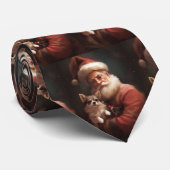 Chihuahua met Kerstman feestelijke Kerstmis Stropdas (Opgerold)