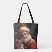 Chihuahua met Kerstman feestelijke Kerstmis Tote Bag (Achterkant)