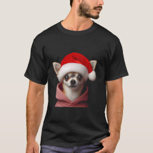 Chihuahua Met Kerstman Hoed Kerstmis Kersthond Eig T-shirt