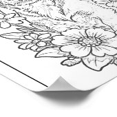 Chihuahua met lentebloemen kleurplaat Poster (Hoek)