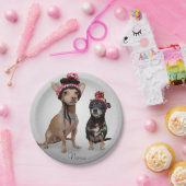 Chihuahua met naam papieren bordje (Feest)