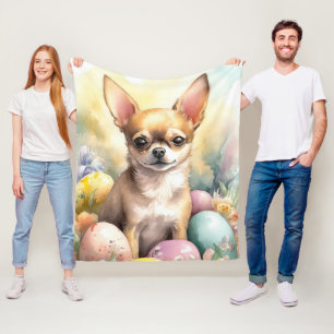 Chihuahua met Pasen Eieren Vakantie Fleece Deken