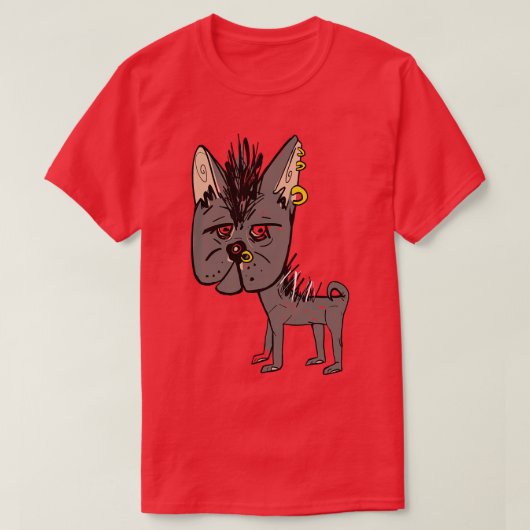Chihuahua met piercings t-shirt (Design voorkant)