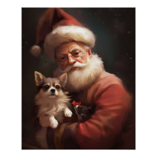 Chihuahua met Sinterklaas Festieve Kerstmis Perfect Poster