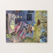 Chihuahua met sombrero die taco's eet legpuzzel (Horizontaal)