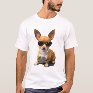 Chihuahua met zonnebril t-shirt