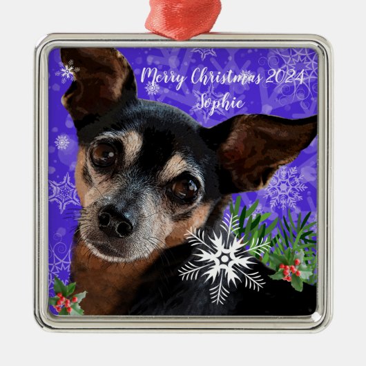 Chihuahua Metal Ornament (Voorkant)