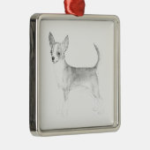Chihuahua Metalen Ornament (Rechts)