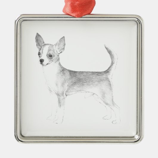 Chihuahua Metalen Ornament (Voorkant)