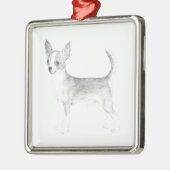 Chihuahua Metalen Ornament (Links)