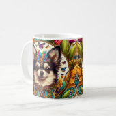Chihuahua Mexicaanse Bloemenkunst Koffiemok (Voorkant links)