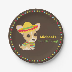 Chihuahua Mexican Fiesta Birthday Party Borden Papieren Bordje