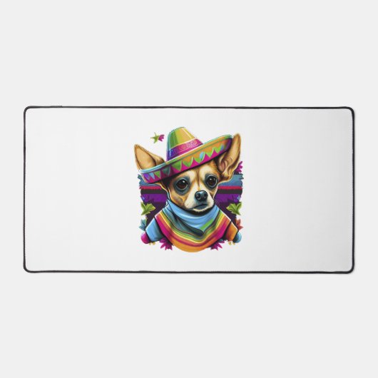 Chihuahua Mexico Cinco de Mayo Grappige Hond Bureaumat (Voorkant)