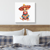 Chihuahua Mexico Cinco de Mayo Grappige Hond ( Canvas Afdruk (Insitu (Slaapkamer))