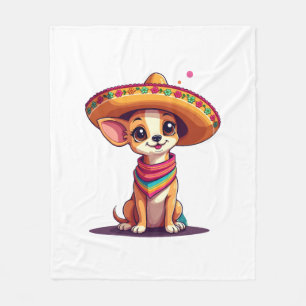 Chihuahua Mexico Cinco de Mayo Grappige Hond Fleece Deken