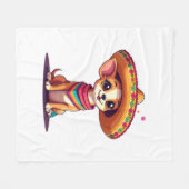 Chihuahua Mexico Cinco de Mayo Grappige Hond Fleece Deken (Voorkant (Horizontaal))