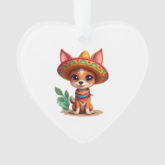 Chihuahua  Mexico  Cinco de Mayo  Grappige Hond    Ornament (voorkant)