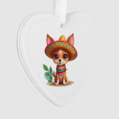 Chihuahua  Mexico  Cinco de Mayo  Grappige Hond    Ornament (voorkant)