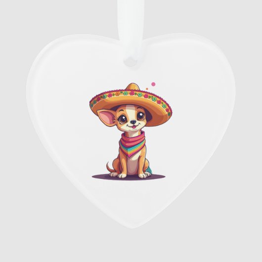 Chihuahua  Mexico  Cinco de Mayo  Grappige Hond    Ornament (voorkant)