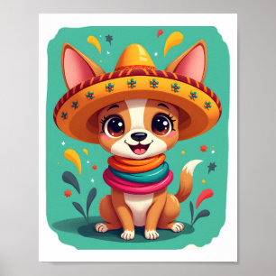 Chihuahua  Mexico  Cinco de Mayo  Grappige Hond    Poster