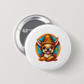 Chihuahua Mexico Cinco de Mayo Grappige Hond Ronde Button 5,7 Cm (Voorkant /achterkant)