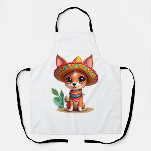 Chihuahua Mexico Cinco de Mayo Grappige Hond Schort (Voorkant)