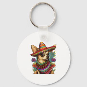 Chihuahua Mexico Cinco de Mayo Grappige Hond Sleutelhanger