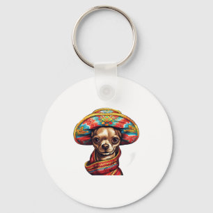 Chihuahua Mexico Cinco de Mayo Grappige Hond Sleutelhanger