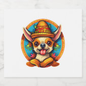 Chihuahua Mexico Cinco de Mayo Grappige Hond Sparkling Wijnetiket (Enkel label)