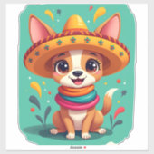 Chihuahua Mexico Cinco de Mayo Grappige Hond Sticker (Vel)