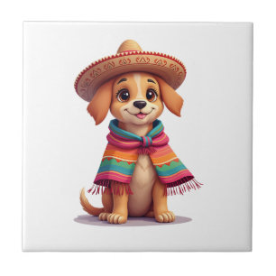 Chihuahua Mexico Cinco de Mayo Grappige Hond ( Tegeltje
