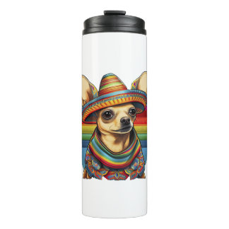 Chihuahua Mexico Cinco de Mayo Grappige Hond Thermosbeker
