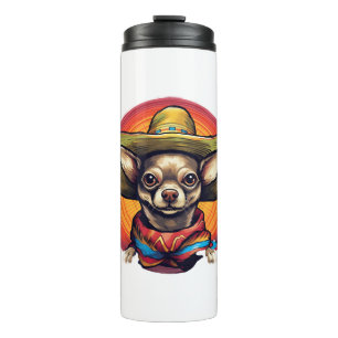 Chihuahua Mexico Cinco de Mayo Grappige Hond Thermosbeker