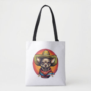 Chihuahua Mexico Cinco de Mayo Grappige Hond Tote Bag