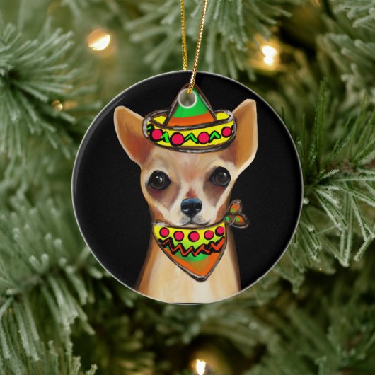 Chihuahua Mexico Keramisch Ornament (Boom)