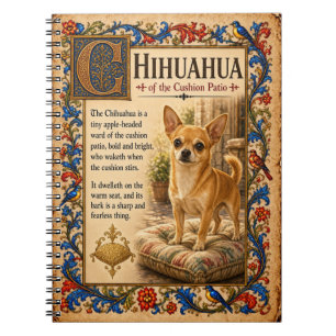 Chihuahua, middeleeuwse bestiariumkunst notitieboek