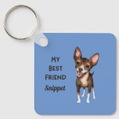 Chihuahua Mijn Beste Vriend Aangepaste Naam Adres Sleutelhanger (Voorkant)