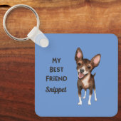 Chihuahua Mijn Beste Vriend Eigen Naam Adres Sleutelhanger (Voorkant)