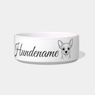 Chihuahua Minimalist Line Art personalized bowl Voerbakje