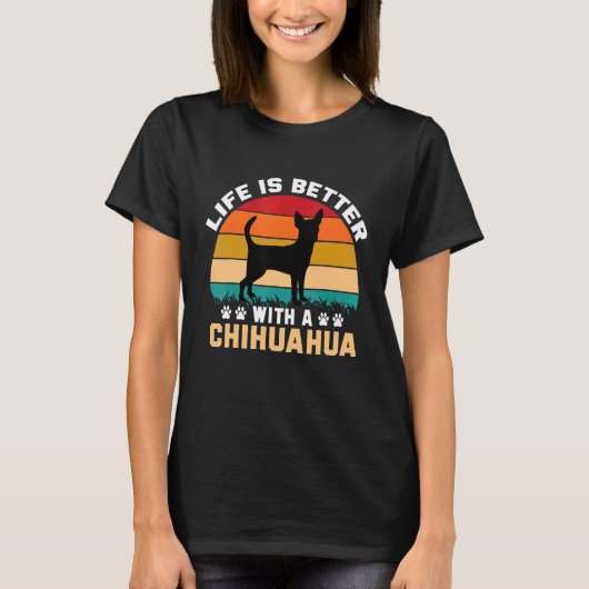Chihuahua minnaar-cadeautjes idee - het leven is b t-shirt (Voorkant)