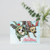 Chihuahua Mix gepersonaliseerd voor Kerstmis Feestdagenkaart (Staand voorkant)